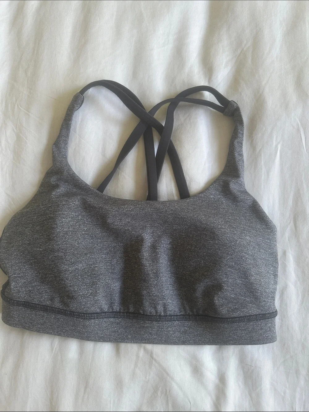 lululemon athletica Gray Strappy Sports Bra with Crisscross Back